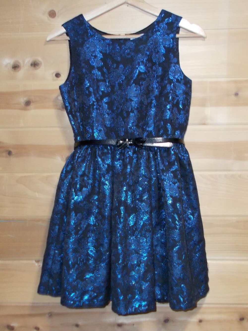 The Children's Place Girls Formal Dress with black belt Size14 EUC
